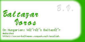 baltazar voros business card